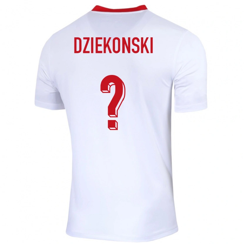 Danxen Mann Polen Xavier Dziekonski #0 Hvit Hjemmetrøye Drakt Trøye 24-26 Skjorter T-Skjorte