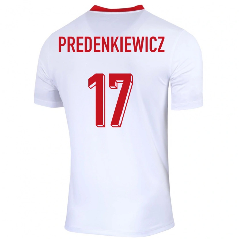 Danxen Mann Polen Marcel Predenkiewicz #17 Hvit Hjemmetrøye Drakt Trøye 24-26 Skjorter T-Skjorte