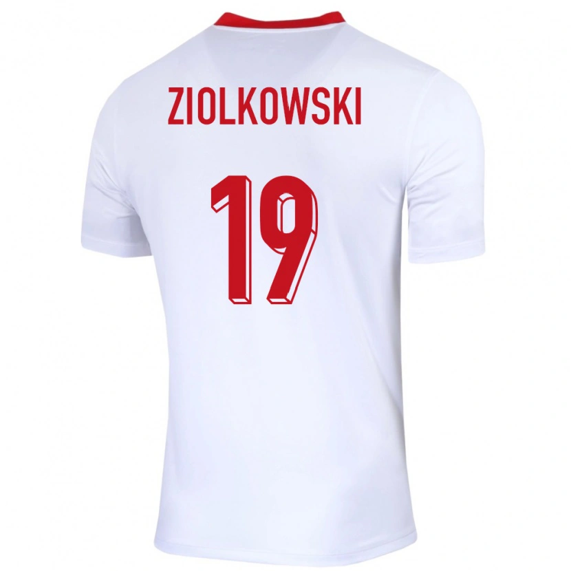 Danxen Mann Polen Jan Ziolkowski #19 Hvit Hjemmetrøye Drakt Trøye 24-26 Skjorter T-Skjorte