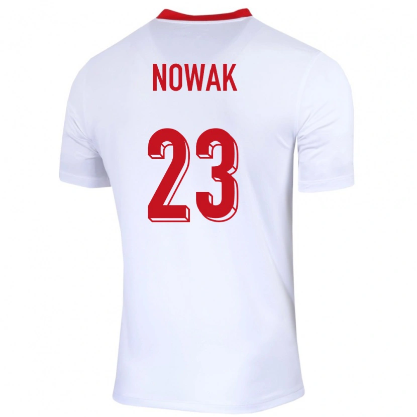 Danxen Mann Polen Wiktor Nowak #23 Hvit Hjemmetrøye Drakt Trøye 24-26 Skjorter T-Skjorte