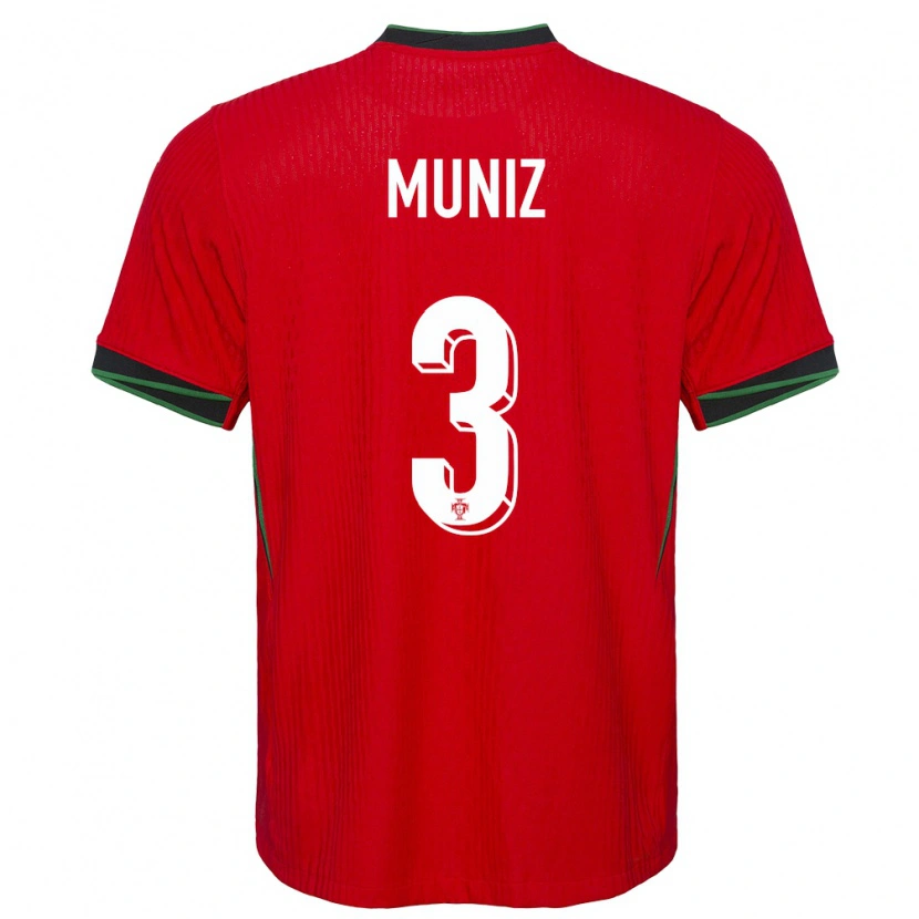 Danxen Mann Portugal João Muniz #3 Rød Hjemmetrøye Drakt Trøye 24-26 Skjorter T-Skjorte