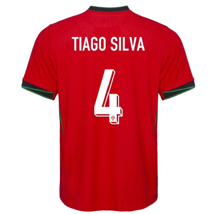 Danxen Mann Portugal Tiago Silva #4 Rød Hjemmetrøye Drakt Trøye 24-26 Skjorter T-Skjorte