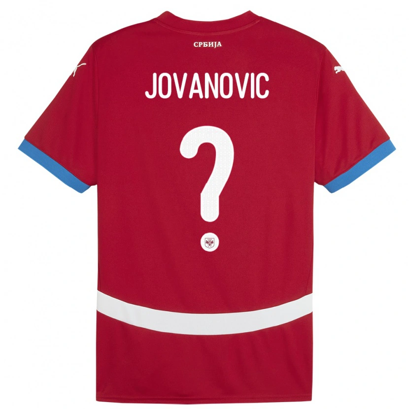 Danxen Mann Serbia Djordje Jovanovic #0 Rød Hjemmetrøye Drakt Trøye 24-26 Skjorter T-Skjorte