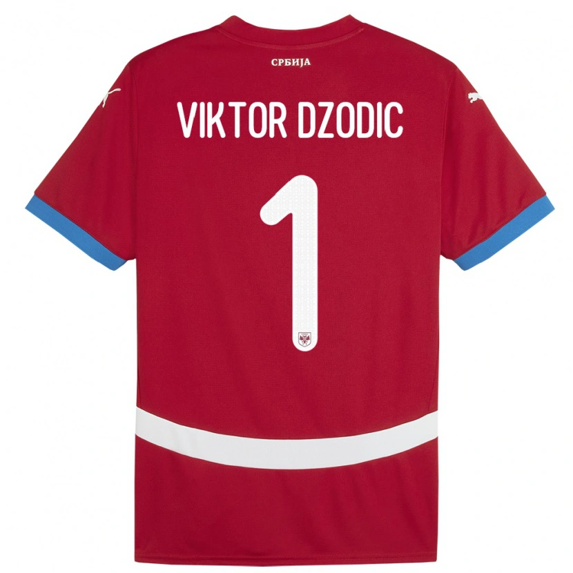 Danxen Mann Serbia Viktor Dzodic #1 Rød Hjemmetrøye Drakt Trøye 24-26 Skjorter T-Skjorte