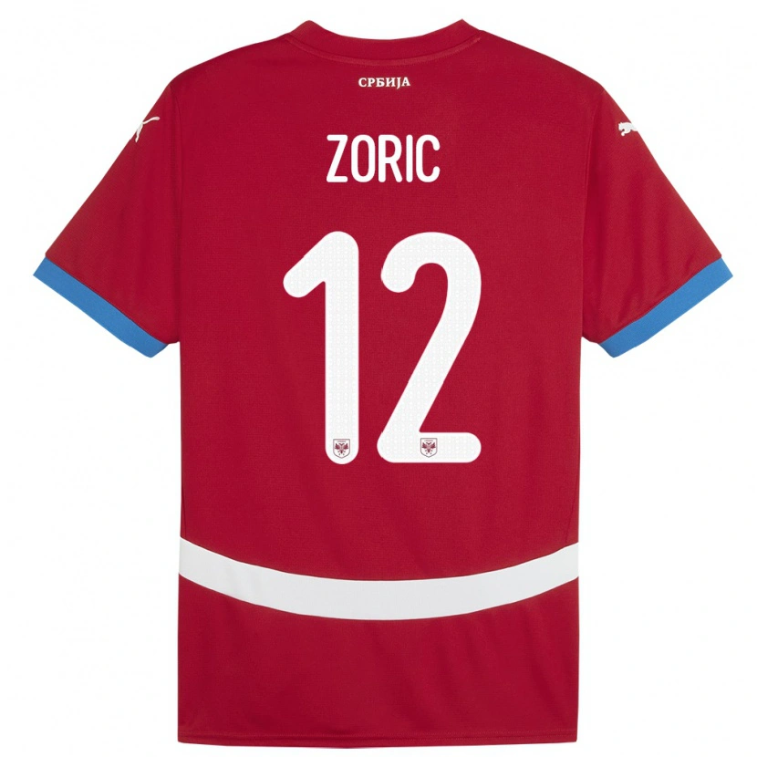 Danxen Mann Serbia Nemanja Zoric #12 Rød Hjemmetrøye Drakt Trøye 24-26 Skjorter T-Skjorte