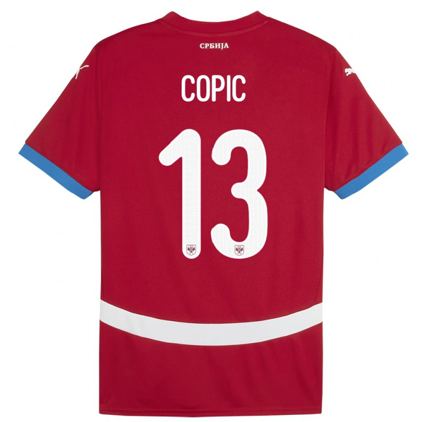 Danxen Mann Serbia Milan Copic #13 Rød Hjemmetrøye Drakt Trøye 24-26 Skjorter T-Skjorte