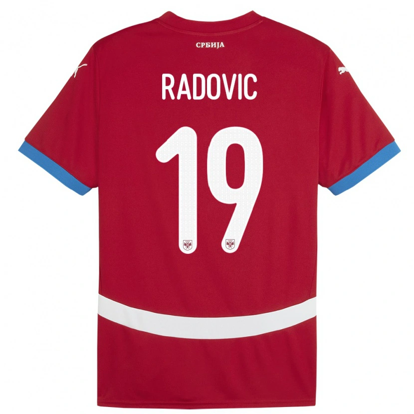 Danxen Mann Serbia Dusan Radovic #19 Rød Hjemmetrøye Drakt Trøye 24-26 Skjorter T-Skjorte