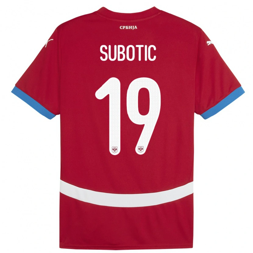 Danxen Mann Serbia Vasilije Subotic #19 Rød Hjemmetrøye Drakt Trøye 24-26 Skjorter T-Skjorte