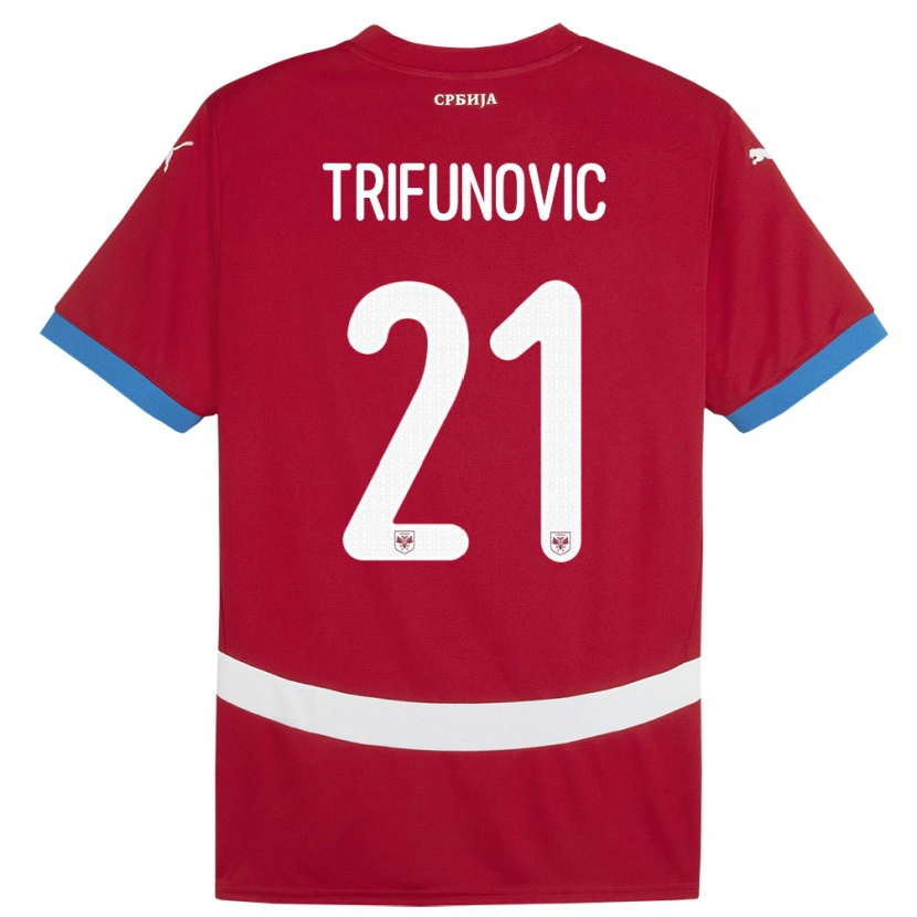 Danxen Mann Serbia Nemanja Trifunovic #21 Rød Hjemmetrøye Drakt Trøye 24-26 Skjorter T-Skjorte