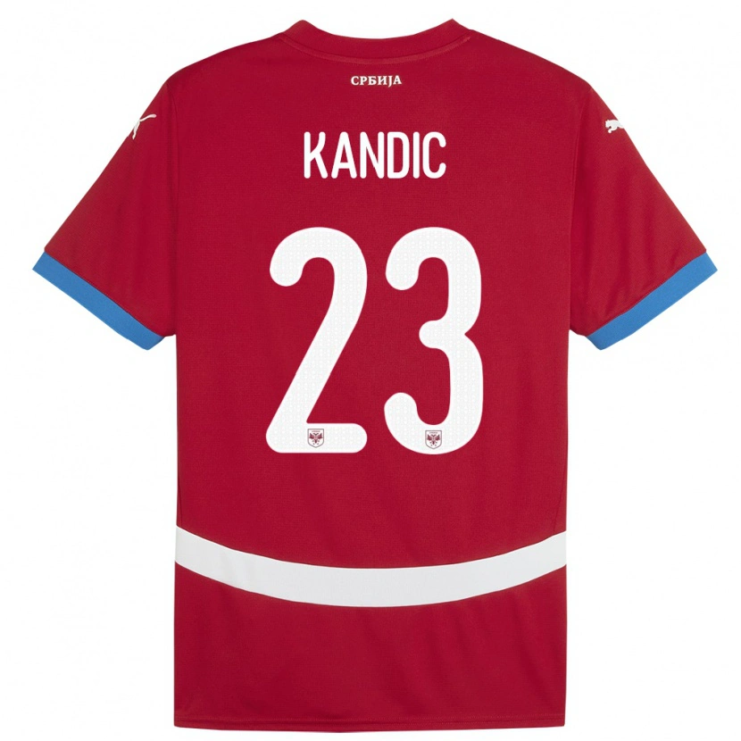 Danxen Mann Serbia Marko Kandic #23 Rød Hjemmetrøye Drakt Trøye 24-26 Skjorter T-Skjorte