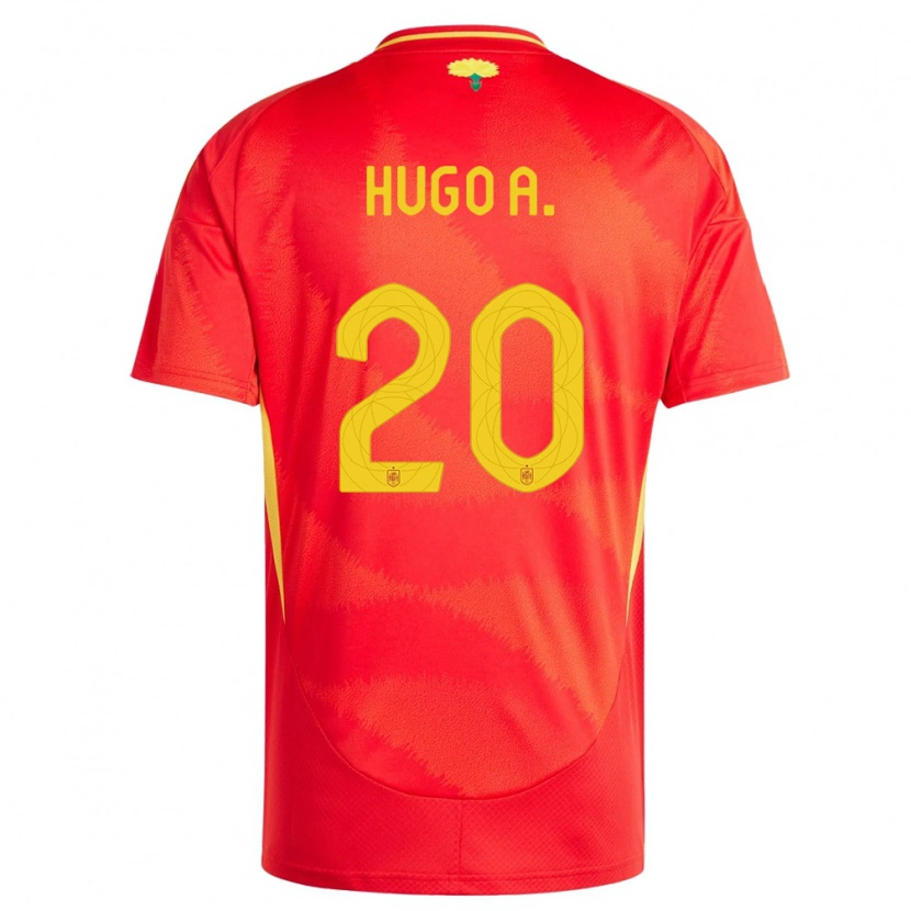 Danxen Mann Spania Hugo Álvarez #20 Rød Hjemmetrøye Drakt Trøye 24-26 Skjorter T-Skjorte