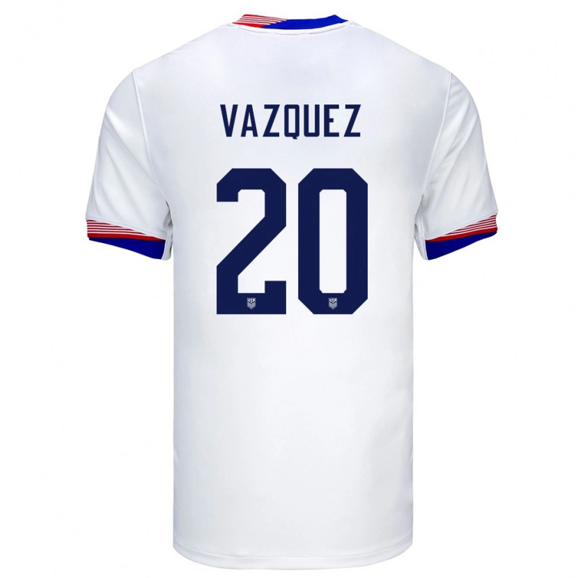Danxen Mann Usa Brandon Vazquez #20 Hvit Hjemmetrøye Drakt Trøye 24-26 Skjorter T-Skjorte