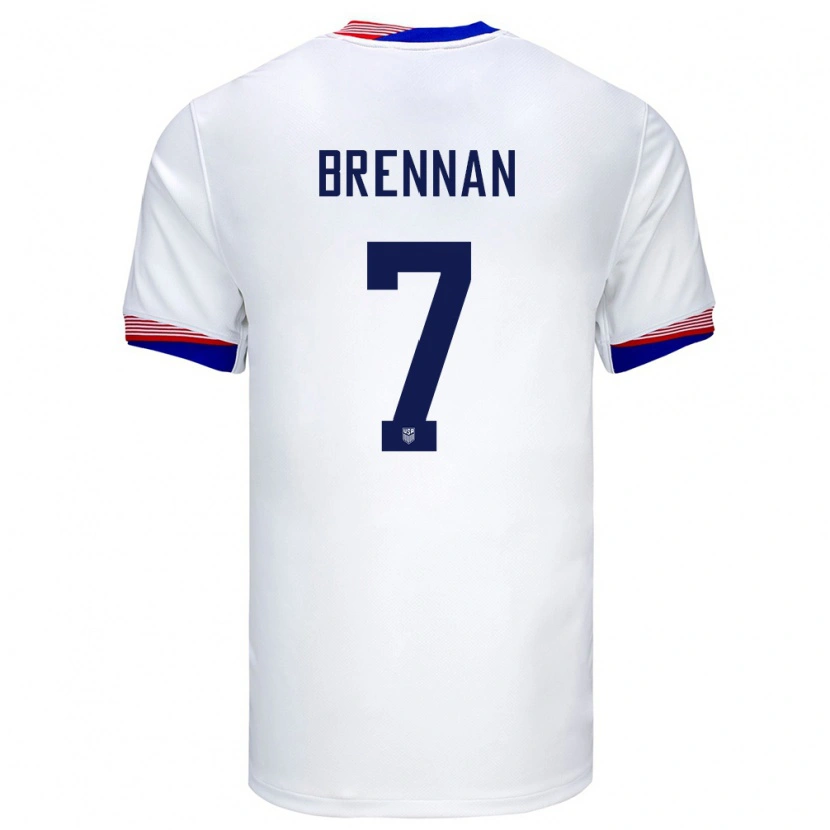 Danxen Mann Usa Luke Brennan #7 Hvit Hjemmetrøye Drakt Trøye 24-26 Skjorter T-Skjorte