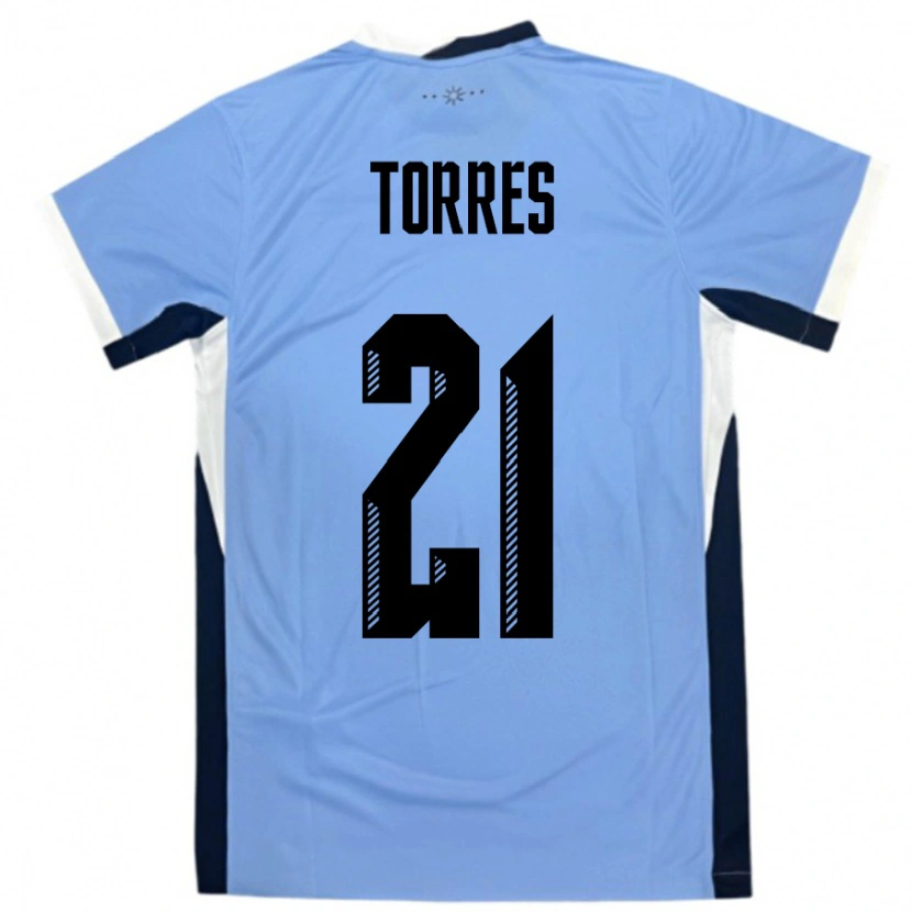 Danxen Mann Uruguay Facundo Torres #21 Hvit Svart Hjemmetrøye Drakt Trøye 24-26 Skjorter T-Skjorte