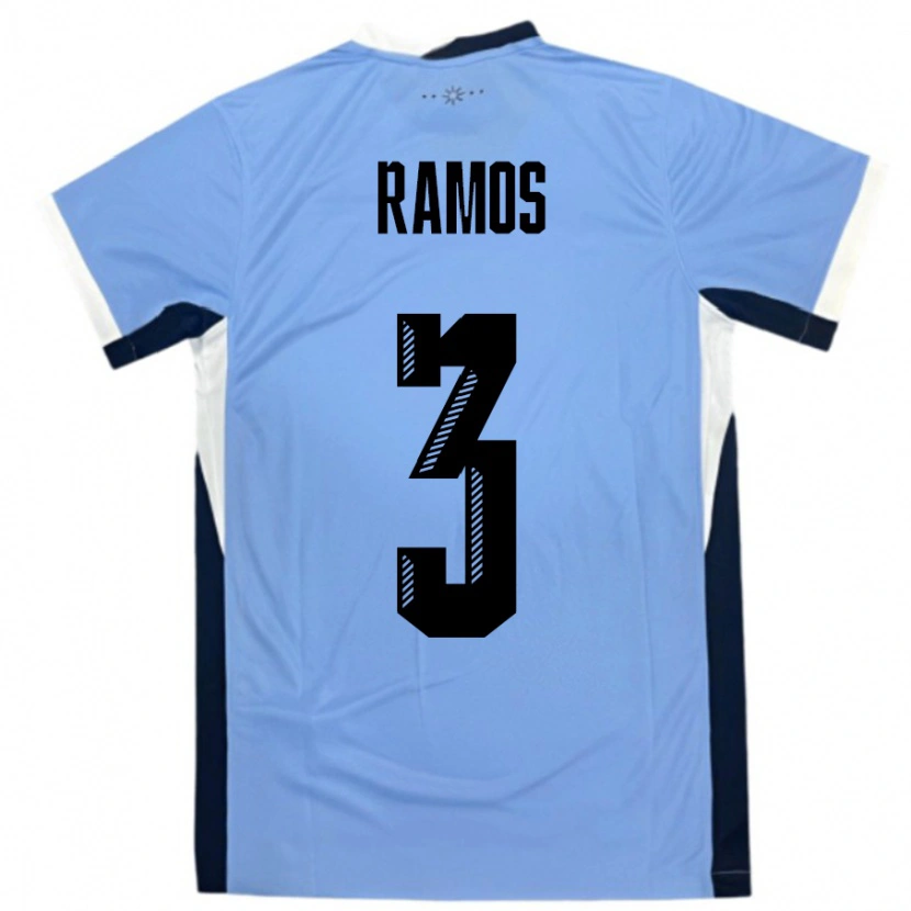Danxen Mann Uruguay Nicolás Ramos #3 Hvit Svart Hjemmetrøye Drakt Trøye 24-26 Skjorter T-Skjorte