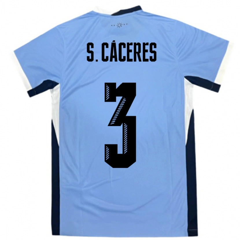 Danxen Mann Uruguay Sebastian Caceres #3 Hvit Svart Hjemmetrøye Drakt Trøye 24-26 Skjorter T-Skjorte