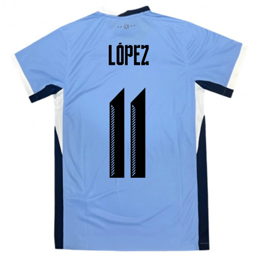 Danxen Mann Uruguay Guillermo Lopez #11 Hvit Svart Hjemmetrøye Drakt Trøye 24-26 Skjorter T-Skjorte
