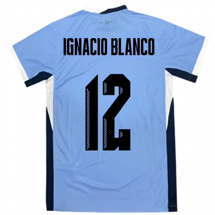 Danxen Mann Uruguay Juan Ignacio Blanco #12 Hvit Svart Hjemmetrøye Drakt Trøye 24-26 Skjorter T-Skjorte