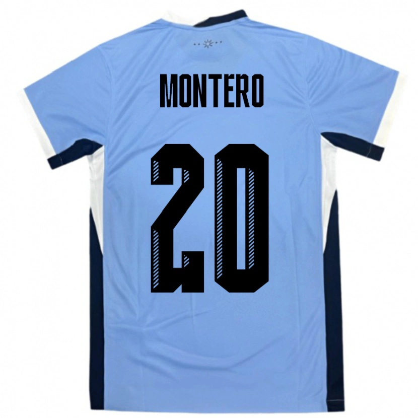 Danxen Mann Uruguay Alfonso Montero #20 Hvit Svart Hjemmetrøye Drakt Trøye 24-26 Skjorter T-Skjorte