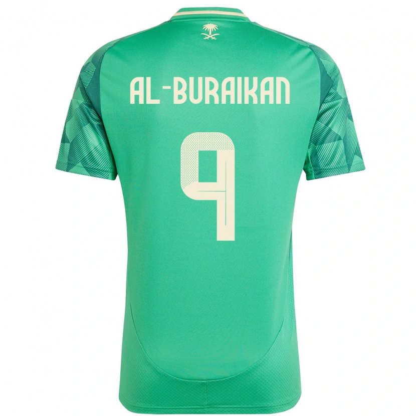 Danxen Mann Saudi-Arabia Firas Al-Buraikan #9 Grønn Hjemmetrøye Drakt Trøye 24-26 Skjorter T-Skjorte