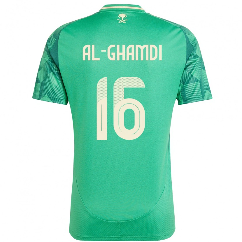 Danxen Mann Saudi-Arabia Faisal Al-Ghamdi #16 Grønn Hjemmetrøye Drakt Trøye 24-26 Skjorter T-Skjorte