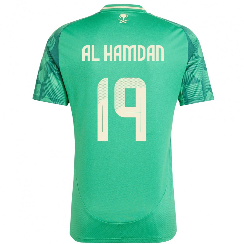 Danxen Mann Saudi-Arabia Abdullah Al-Hamdan #19 Grønn Hjemmetrøye Drakt Trøye 24-26 Skjorter T-Skjorte