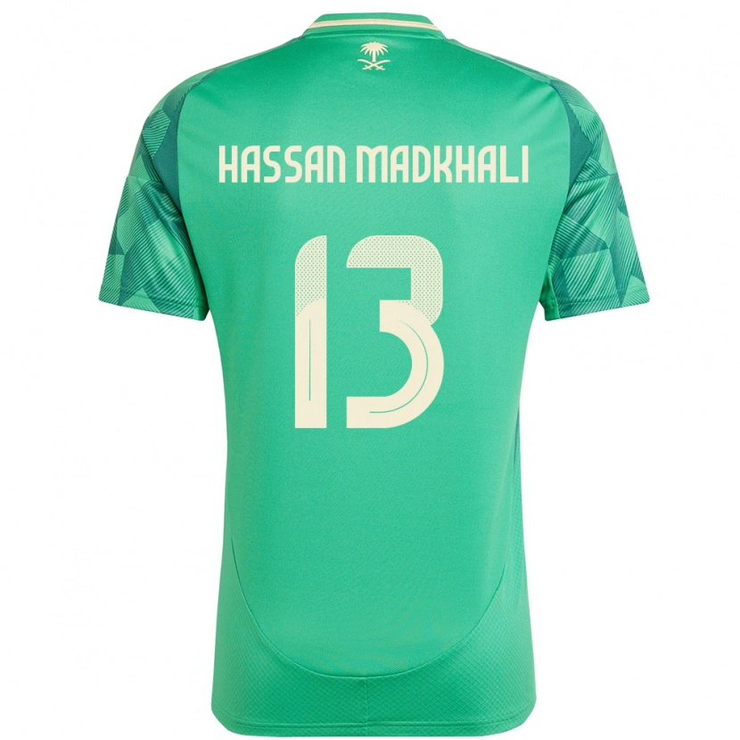 Danxen Mann Saudi-Arabia Mohammed Hassan Madkhali #13 Grønn Hjemmetrøye Drakt Trøye 24-26 Skjorter T-Skjorte