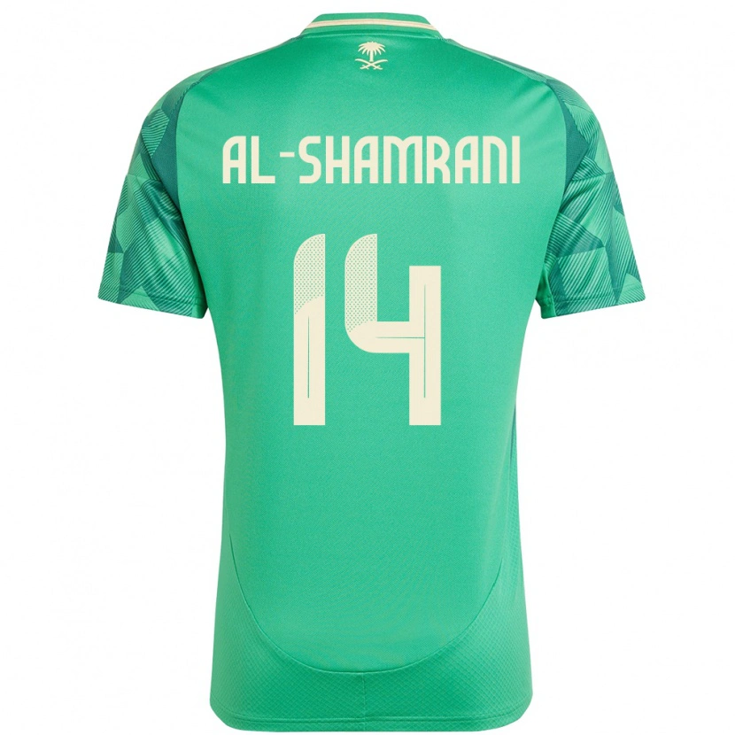 Danxen Mann Saudi-Arabia Farhah Al-Shamrani #14 Grønn Hjemmetrøye Drakt Trøye 24-26 Skjorter T-Skjorte