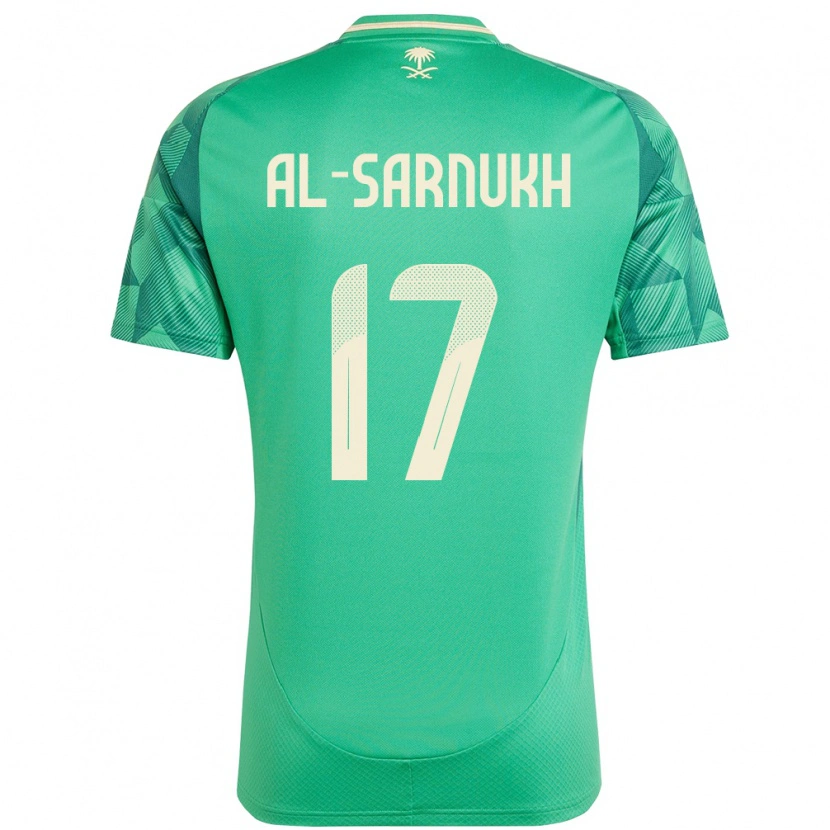 Danxen Mann Saudi-Arabia Mohamed Al-Sarnukh #17 Grønn Hjemmetrøye Drakt Trøye 24-26 Skjorter T-Skjorte