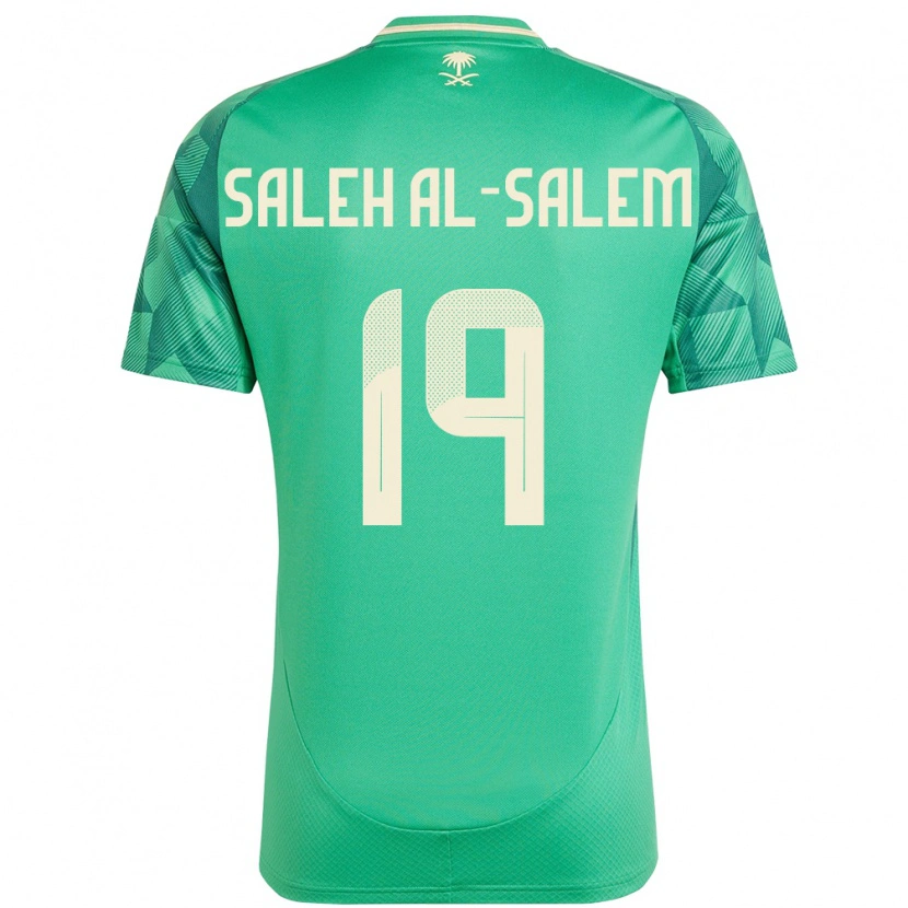 Danxen Mann Saudi-Arabia Yousef Saleh Al-Salem #19 Grønn Hjemmetrøye Drakt Trøye 24-26 Skjorter T-Skjorte