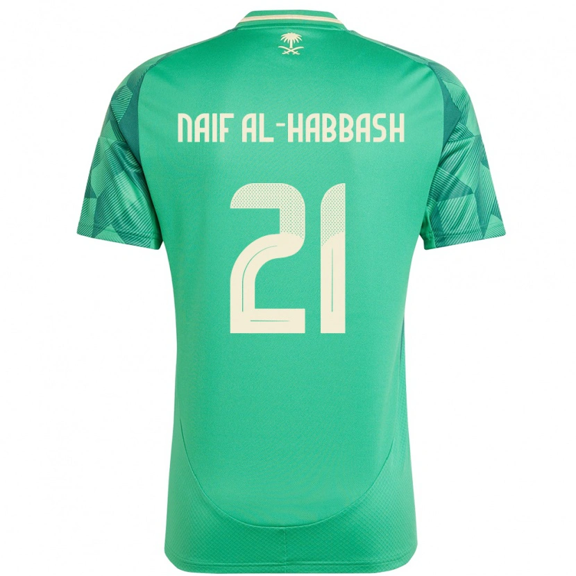 Danxen Mann Saudi-Arabia Azzam Naif Al-Habbash #21 Grønn Hjemmetrøye Drakt Trøye 24-26 Skjorter T-Skjorte