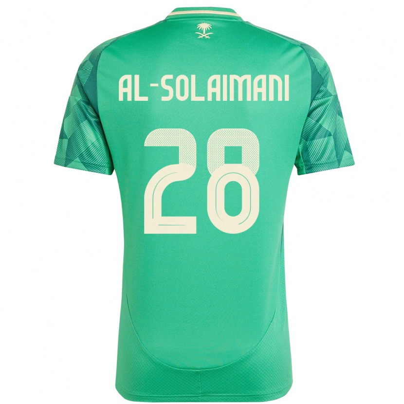 Danxen Mann Saudi-Arabia Solaiman Al-Solaimani #28 Grønn Hjemmetrøye Drakt Trøye 24-26 Skjorter T-Skjorte