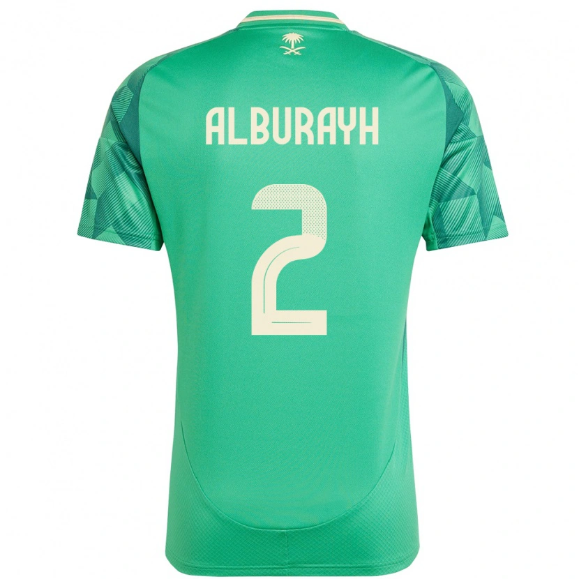 Danxen Mann Saudi-Arabia Mahmood Alburayh #2 Grønn Hjemmetrøye Drakt Trøye 24-26 Skjorter T-Skjorte