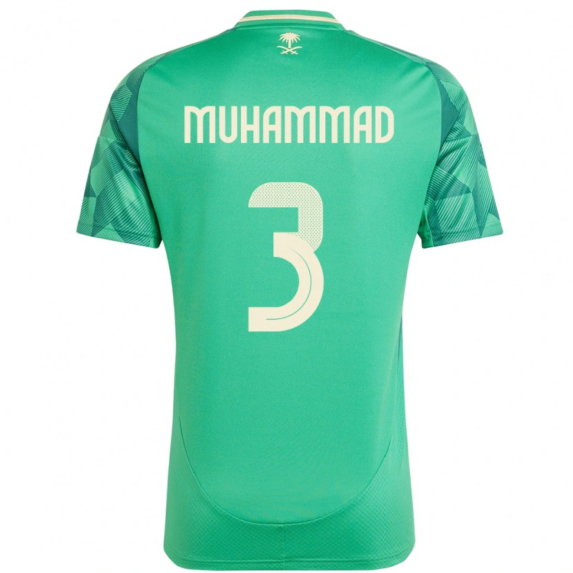 Danxen Mann Saudi-Arabia Lin Muhammad #3 Grønn Hjemmetrøye Drakt Trøye 24-26 Skjorter T-Skjorte
