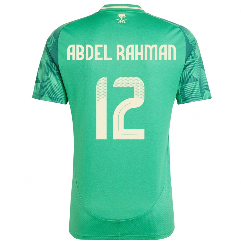 Danxen Mann Saudi-Arabia Mona Abdel Rahman #12 Grønn Hjemmetrøye Drakt Trøye 24-26 Skjorter T-Skjorte