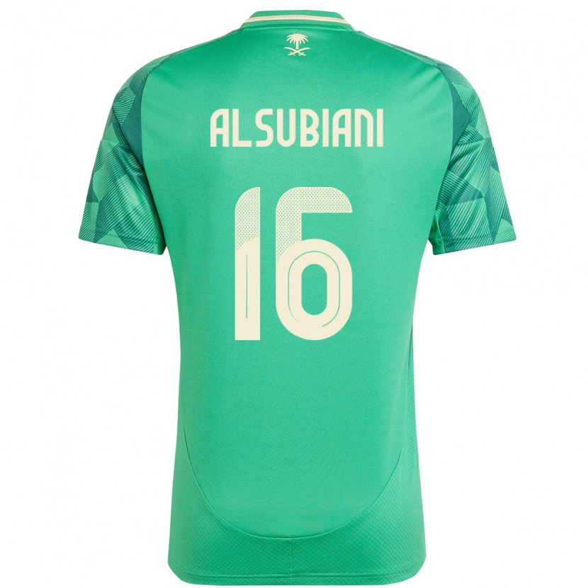 Danxen Mann Saudi-Arabia Faisal Alsubiani #16 Grønn Hjemmetrøye Drakt Trøye 24-26 Skjorter T-Skjorte