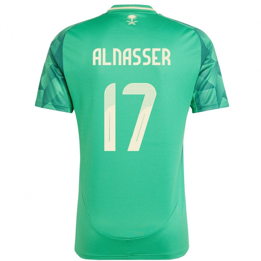 Danxen Mann Saudi-Arabia Saad Alnasser #17 Grønn Hjemmetrøye Drakt Trøye 24-26 Skjorter T-Skjorte