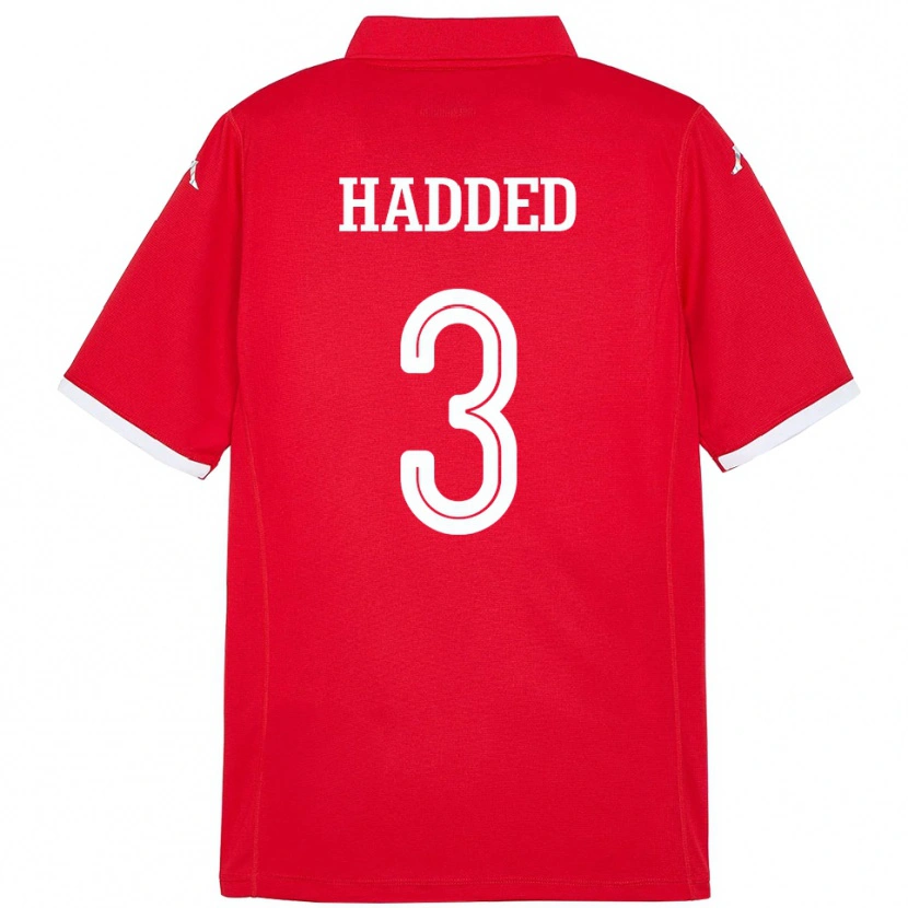 Danxen Mann Tunisia Rayen Hadded #3 Rød Hjemmetrøye Drakt Trøye 24-26 Skjorter T-Skjorte