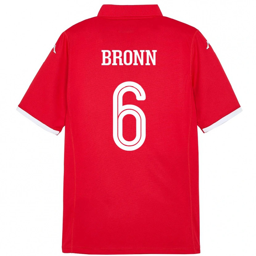 Danxen Mann Tunisia Dylan Bronn #6 Rød Hjemmetrøye Drakt Trøye 24-26 Skjorter T-Skjorte
