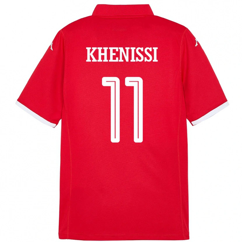 Danxen Mann Tunisia Taha Yassine Khenissi #11 Rød Hjemmetrøye Drakt Trøye 24-26 Skjorter T-Skjorte
