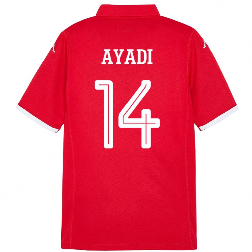 Danxen Mann Tunisia Ghada Ayadi #14 Rød Hjemmetrøye Drakt Trøye 24-26 Skjorter T-Skjorte
