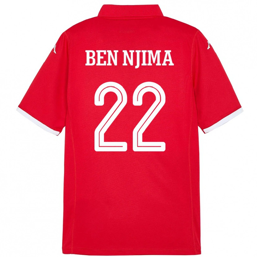 Danxen Mann Tunisia Firas Ben Njima #22 Rød Hjemmetrøye Drakt Trøye 24-26 Skjorter T-Skjorte