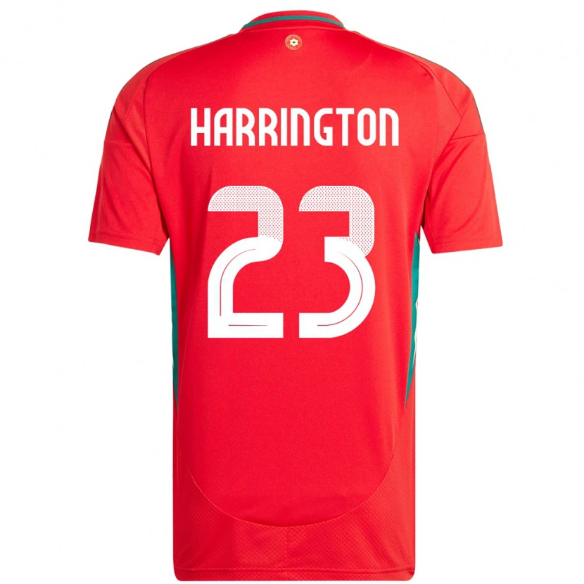 Danxen Mann Wales David Harrington #23 Rød Hjemmetrøye Drakt Trøye 24-26 Skjorter T-Skjorte
