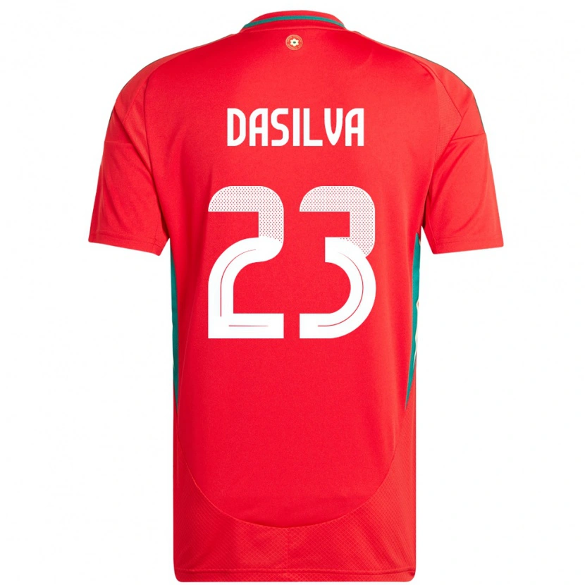 Danxen Mann Wales Jay Dasilva #23 Rød Hjemmetrøye Drakt Trøye 24-26 Skjorter T-Skjorte