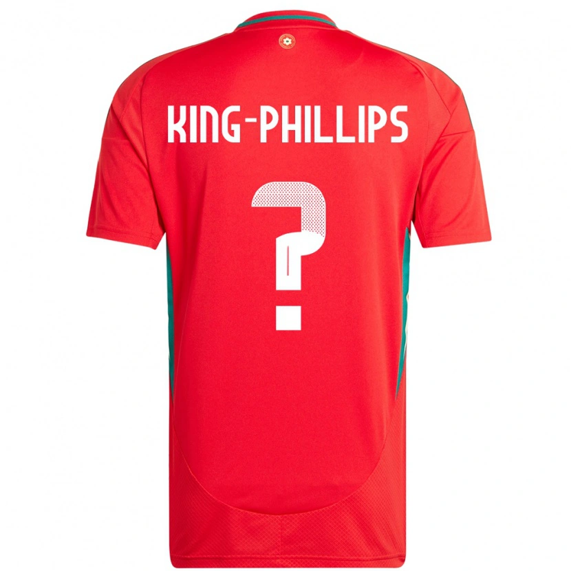 Danxen Mann Wales Zac King-Phillips #0 Rød Hjemmetrøye Drakt Trøye 24-26 Skjorter T-Skjorte