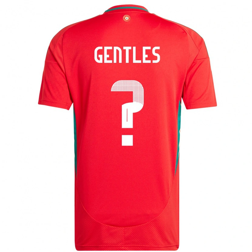 Danxen Mann Wales Josh Gentles #0 Rød Hjemmetrøye Drakt Trøye 24-26 Skjorter T-Skjorte