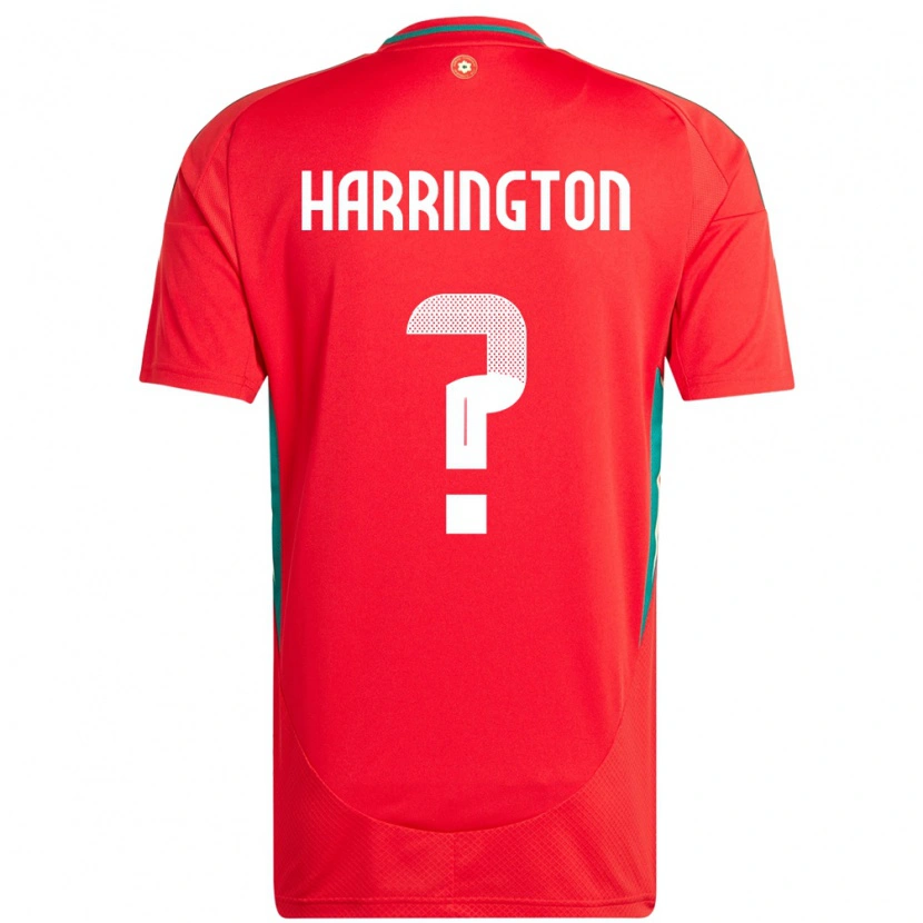 Danxen Mann Wales Theo Harrington #0 Rød Hjemmetrøye Drakt Trøye 24-26 Skjorter T-Skjorte