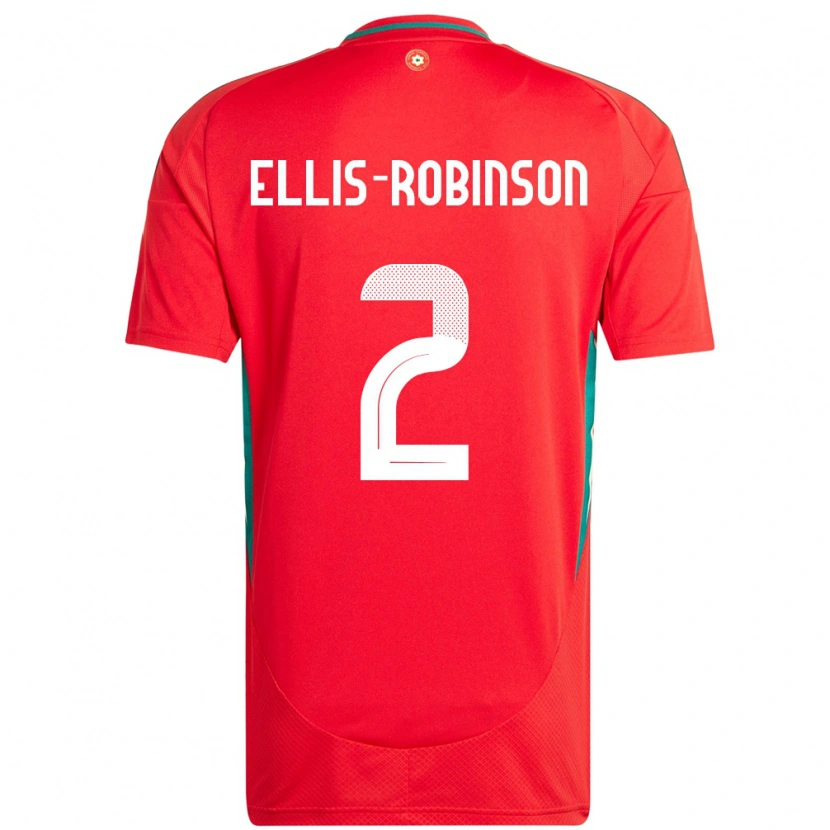 Danxen Mann Wales Eddie Ellis-Robinson #2 Rød Hjemmetrøye Drakt Trøye 24-26 Skjorter T-Skjorte