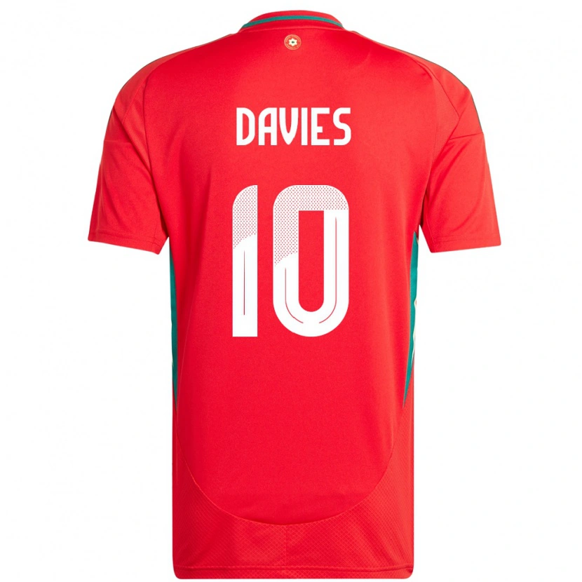 Danxen Mann Wales Jordan Davies #10 Rød Hjemmetrøye Drakt Trøye 24-26 Skjorter T-Skjorte