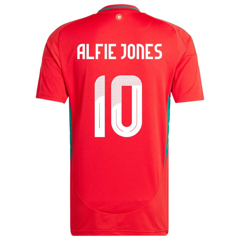Danxen Mann Wales Alfie Jones #10 Rød Hjemmetrøye Drakt Trøye 24-26 Skjorter T-Skjorte